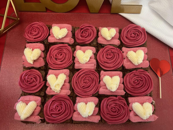 Valentine's Brownies with Buttercream Frosting