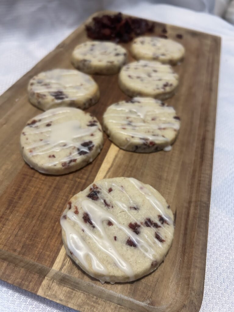12 Cranberry Almond Shortbread Cookies