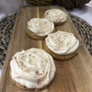 6 Jumbo Pumpkin Cookies with Cream Cheese Frosting